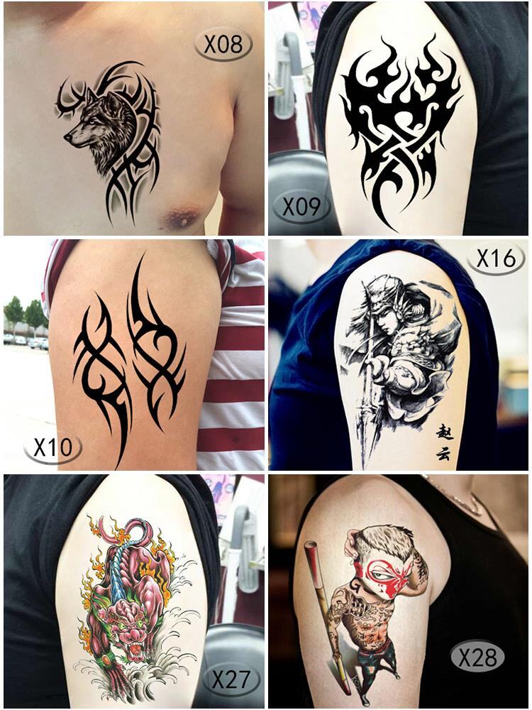洗不掉的v纹身贴半永久 花臂刺青防水男士持久网红款暗黑ins风女