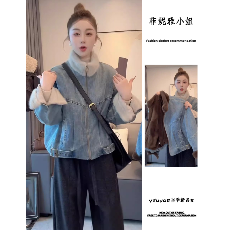 韩版复古加绒加厚保暖棉衣