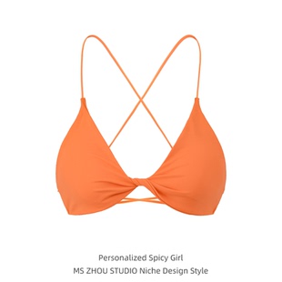 欧美瑜伽健身运动内衣女镂空后背性感扭结细肩带美背文胸吊带背心