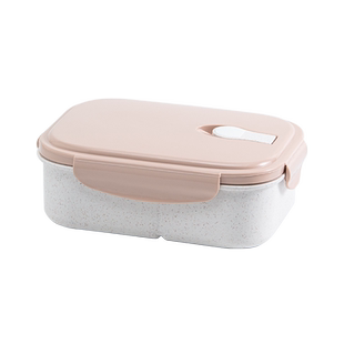 饭盒可微波炉加热日式小麦秸秆便当盒分格分隔上班族学生餐盒带盖