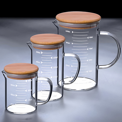 耐高温玻璃量杯带刻度手柄