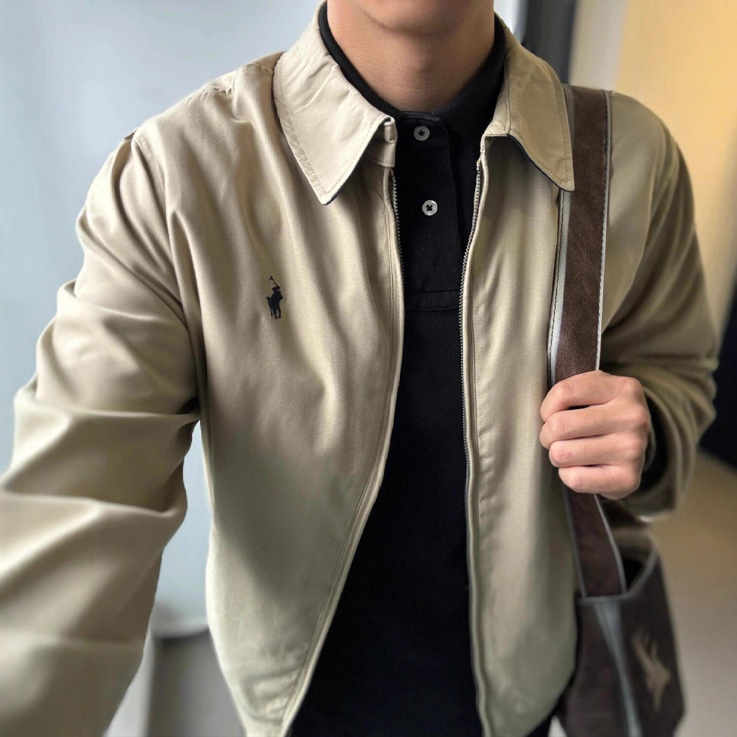 秋季拉夫雪花绒夹克男女同款RL小马标刺绣百搭复古休闲老钱风外套