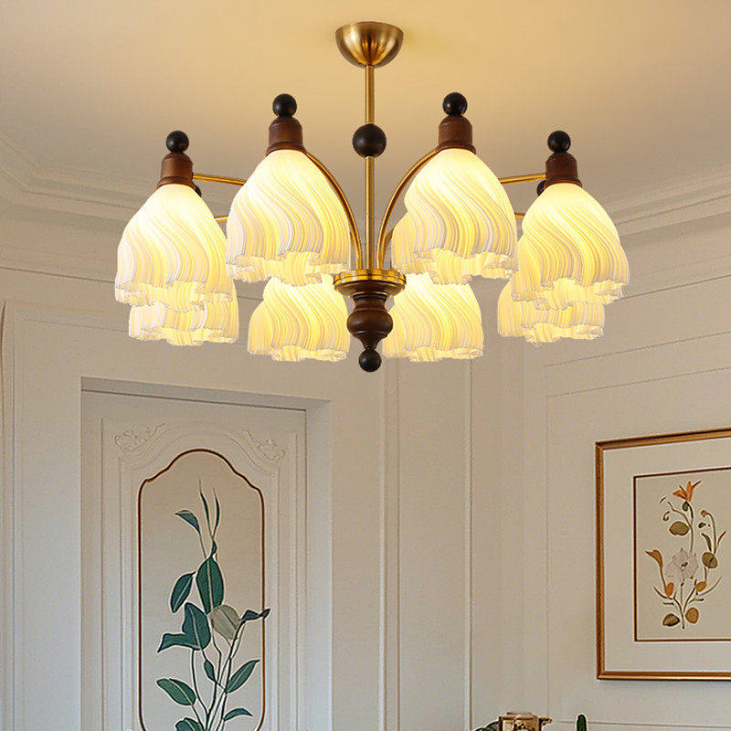 法式中古风裙摆吊灯侘寂奶油风客厅灯实木复古护眼高级感餐厅灯具,家装灯饰光源,客厅吊灯,淘宝优惠券,粉丝福利购,淘宝优惠卷