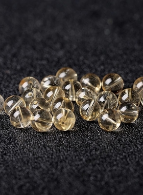 7A天然黄水晶散珠手串男女士DIY手工手链项链隔珠水晶多宝单颗