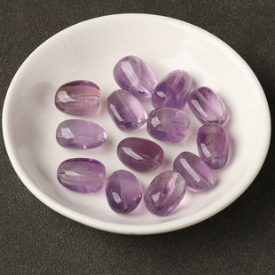 7A天然巴西紫水晶糖豆随形桶珠散珠手串女士diy手工手链五行多宝