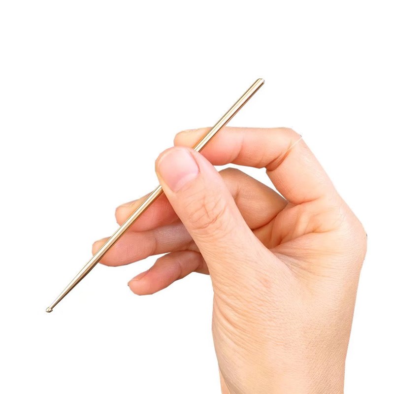 纯铜探针直头金属针圆头点按笔点穴笔探穴笔按摩棒穴位按压拨筋棒