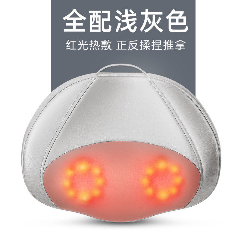 颈椎按摩器电动家用靠枕背部腰部加热多功能肩颈仪揉捏按摩靠垫