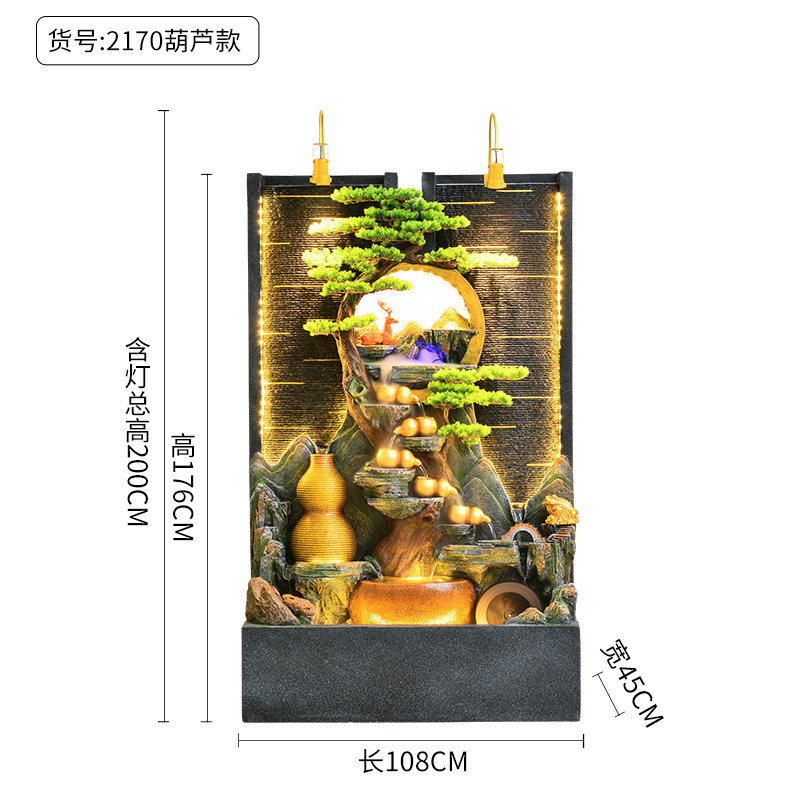 水幕墙屏风假山喷泉流水墙摆件鱼缸中式客厅公司酒店玄关家居造景