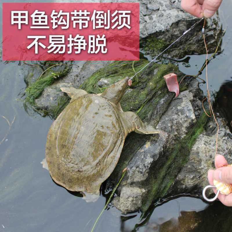 甲鱼钩防脱套装钓甲鱼王八钩地插线组成品器具钓鳖散装双钩直专用
