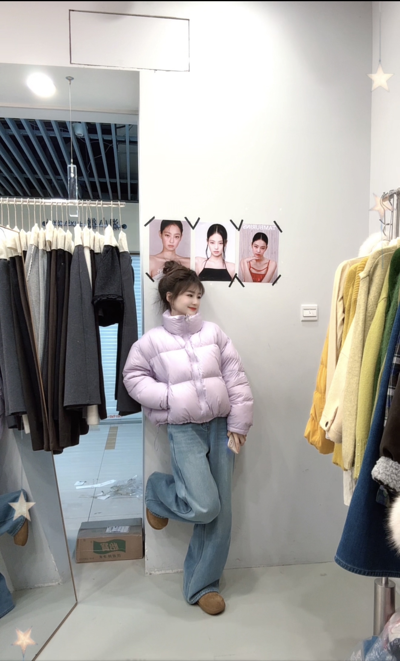 紫色短款羽绒服女韩系秋冬季新款韩版小个子面包服加厚保暖外套