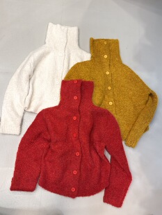 温暖整个冬日 chao保暖厚实高领毛衣外套加厚宽松开衫女短款软糯