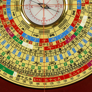 万福堂罗盘高精度专业初学者三合盘随身携带五寸行山盘铜面小摆件