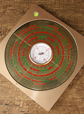 八寸加大天池罗盘风水盘高精度随身三元三合综合盘摆件