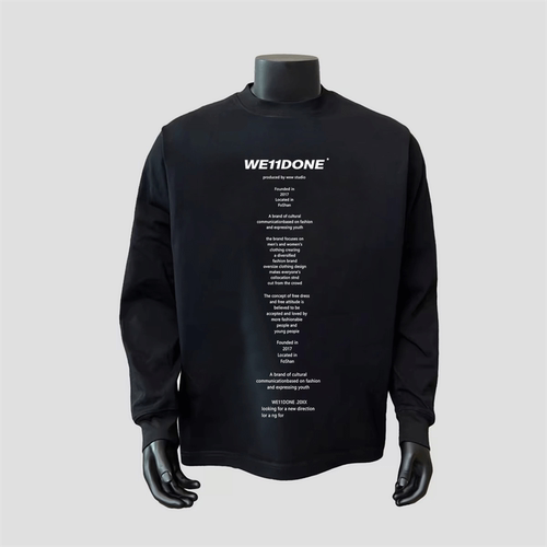 WE11DONE弹幕潮牌印花长袖T恤