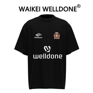 WAIKEI WELLDONE夏季小众潮牌短袖T恤男宽松情侣高街美式WE11DONE
