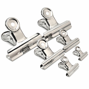 强力不锈钢票夹不锈钢夹子圆形票夹财务票据山形夹画板夹文件报夹