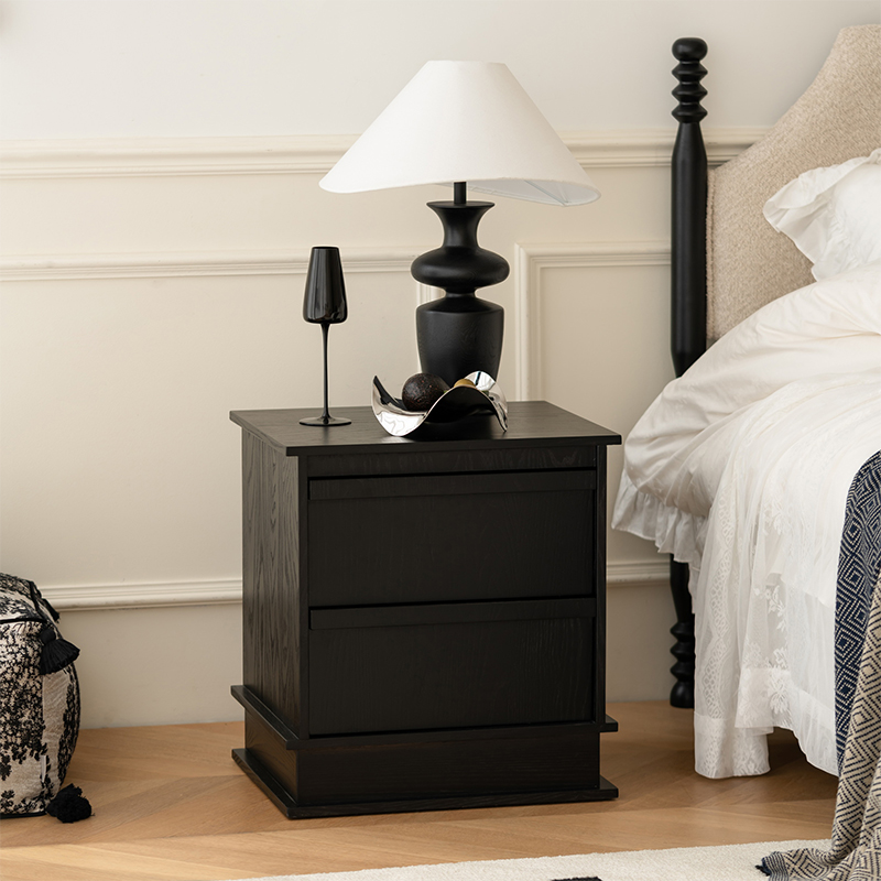 两抽床头柜小柜子实木北欧简约