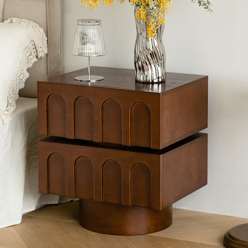 复古实木床头柜卧室小柜子