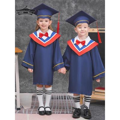 2024新款儿童博士服毕业礼服幼儿园学士服小学幼稚园毕业袍演出服