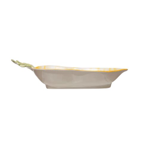 FQRLIVING丹麦Bloomingville手工制作绘画陶器黄色萝卜造型水果盘