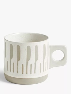 LIVING Lines 丹麦 Resist 手工制作方柄炻器马克杯米色 Wax FQR