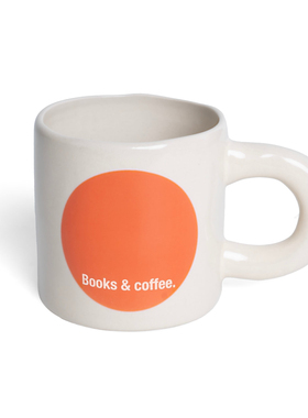 FQR LIVING丹麦LA LLAMA BOOKS coffe红色圆圈陶瓷艺术书籍咖啡杯