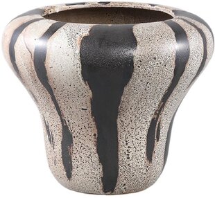 FQR LIVING丹麦SINNERUPArti手工陶器绘画米棕色独特个性质朴花瓶