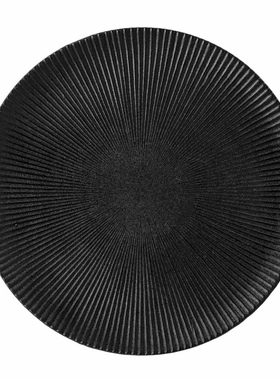 丹麦Bloomingville手工制作Neri造型经典凹槽线条黑陶餐盘