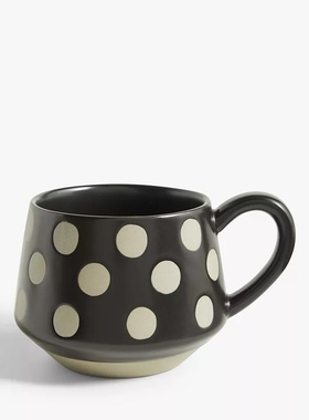 FQR LIVING 丹麦Wax Resist Spots 手工制作陶瓷马克杯 黑色/沙色