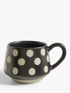 Resist 丹麦Wax Spots 手工制作陶瓷马克杯 沙色 FQR 黑色 LIVING