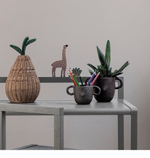 丹麦ferm LIVING Mus带耳陶瓷花盆多肉花器北欧创意花瓶摆件