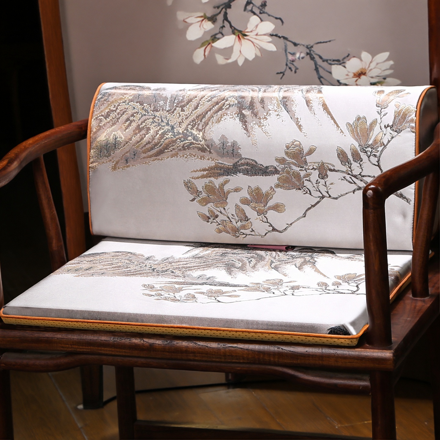 中式红木椅子靠背垫沙发坐垫靠背一体茶椅圈椅护腰靠垫小靠垫腰垫