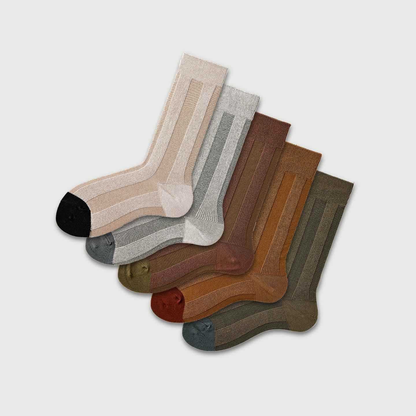 情侣款中筒袜复古竖条中筒袜