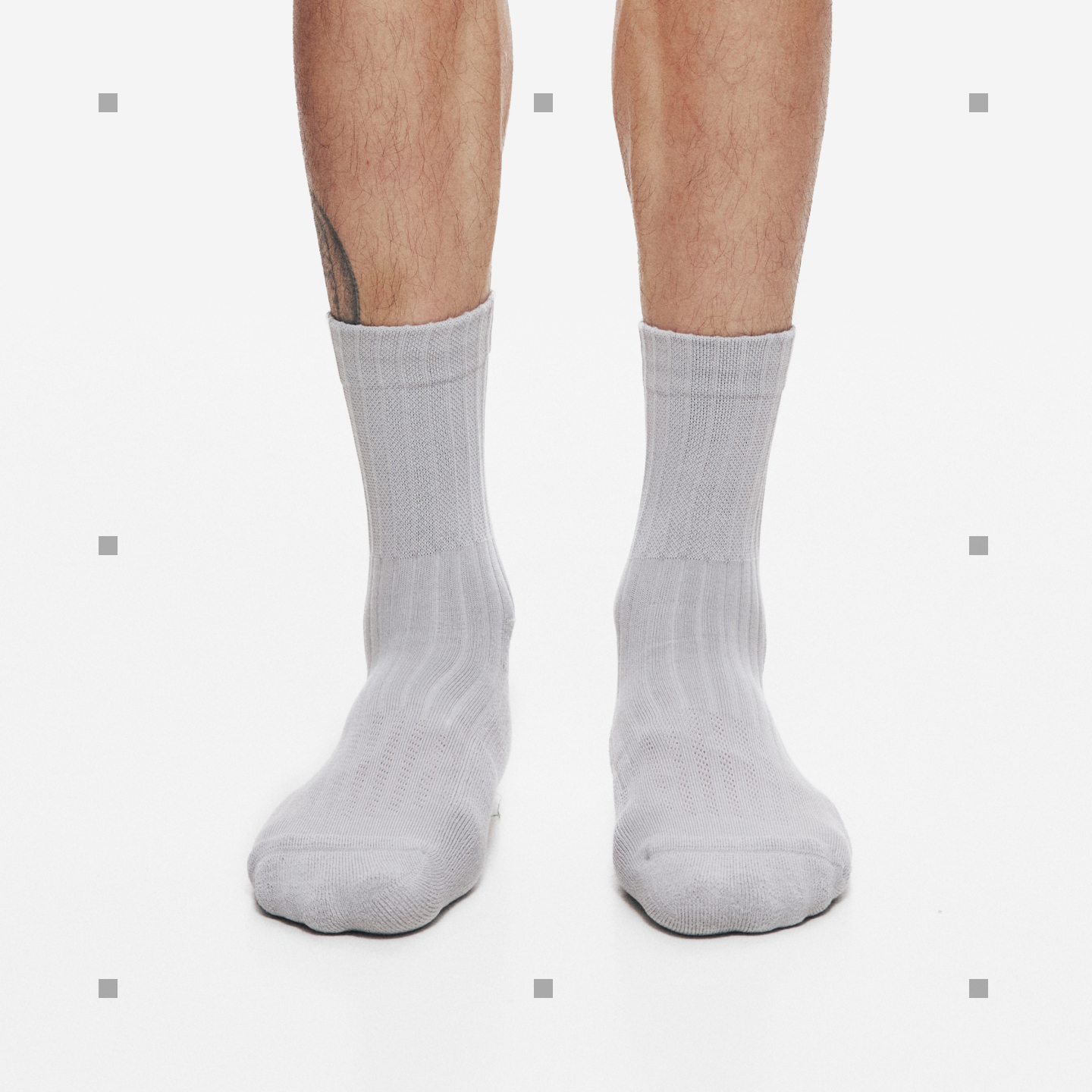 基础色罗纹棉袜男士运动袜吸汗透气脚感轻盈休闲舒适简约男袜