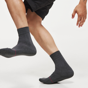 男士纯色抗起球抗菌中筒袜纯棉防臭吸汗透气运动袜子男款运动袜