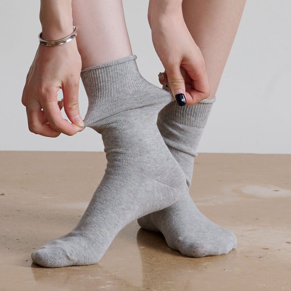 PPSOCKS女春秋款无骨堆堆中筒袜