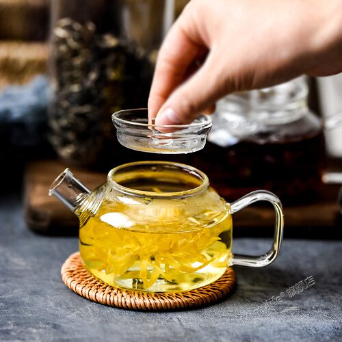 玻璃茶壶花茶泡茶壶耐高温带过滤透明玻璃壶迷你小茶壶办公茶具