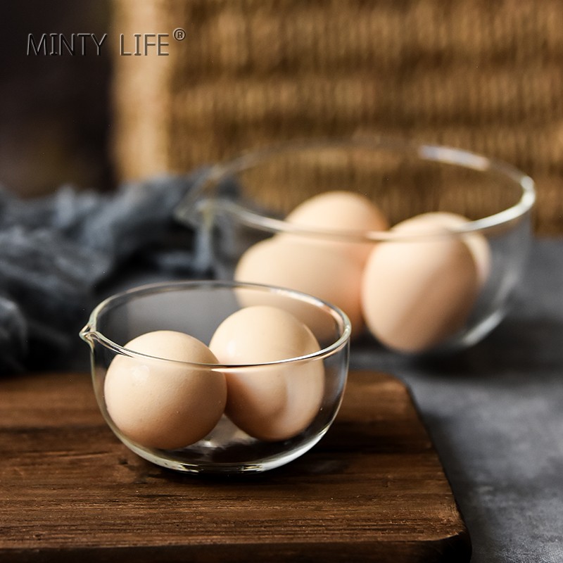 带引流嘴迷你小碗烘焙备料玻璃碗