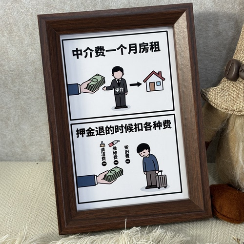 职场租房中介费梗文字相框桌面