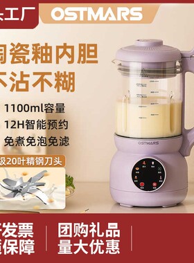 豆浆机家用小型全自动多功能破壁机免煮免滤料理机加热辅食榨汁机