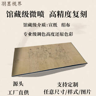 宋 李公麟 西岳降灵图国画真迹高清微喷复制人物装饰画临摹卷轴