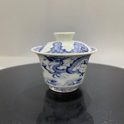 千禧阁茶具盖碗青花瓷瓷器