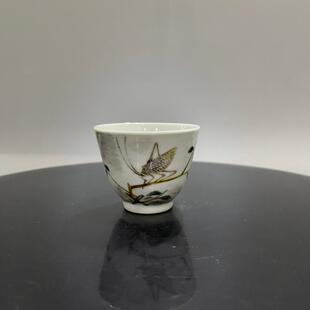 全手工手绘茶具茶杯567老厂货景德镇粉彩瓷器主人个人单杯功夫茶