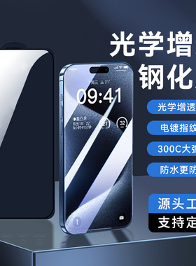 适用苹果15promax降反射钢化膜AR增透膜iphone13pro/12PRO防窥膜高清14plus全屏覆盖ip13pm防反光手机膜防摔