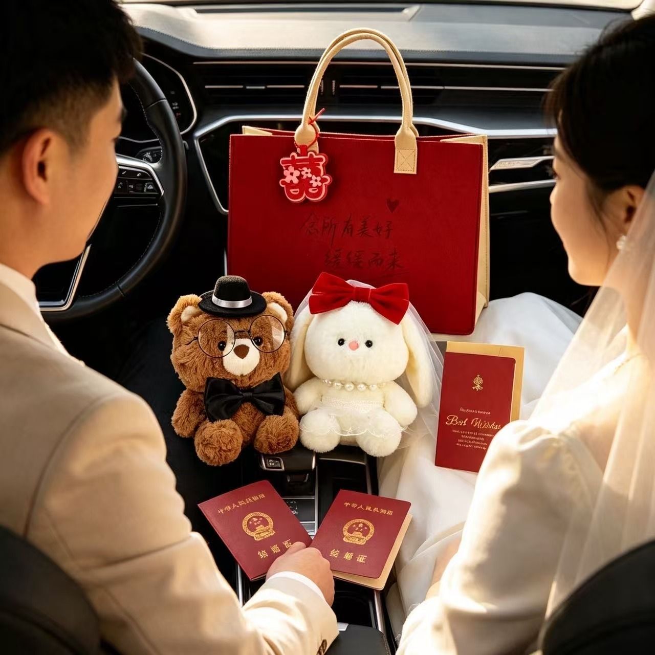 可爱床头新款压床娃娃一对结婚婚房情侣摆件新婚礼物新人装婚庆饰