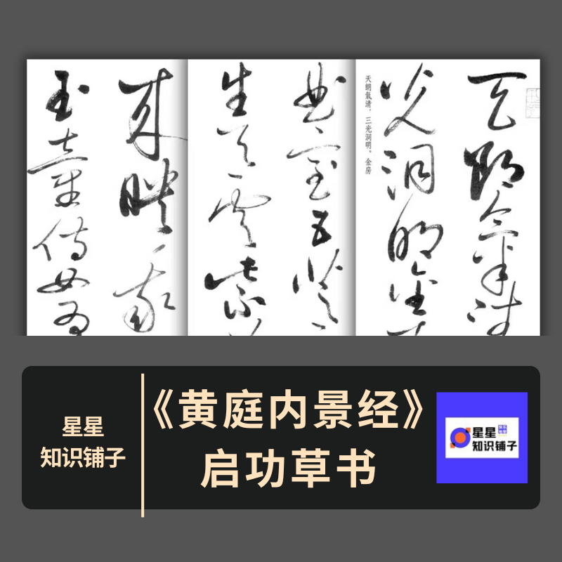 黄庭内景经启功草书 高清毛笔书法临摹字帖可打印 电子版PDF 37页