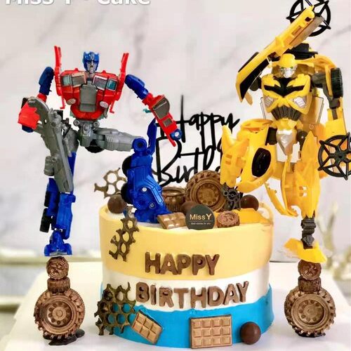 变形金刚蛋糕装饰摆件擎天柱大黄蜂儿童男孩生日周岁烘焙配件插件 - 封面