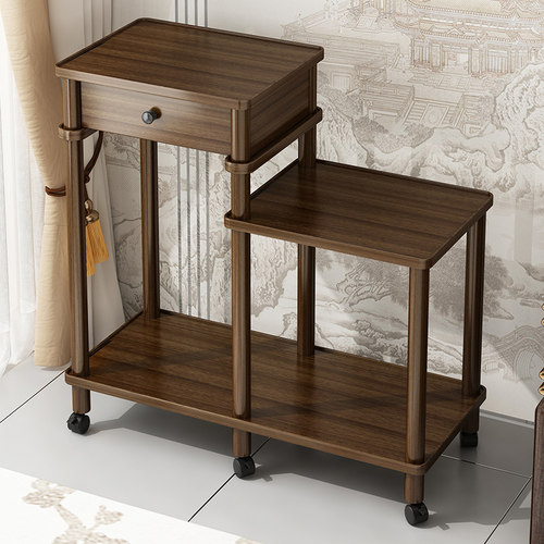 边几角几实木茶水架置物架新中式