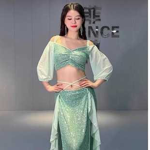 舞众美人纱亮片练功习班服演出服套装 春装 2024新款 速发肚皮小服季