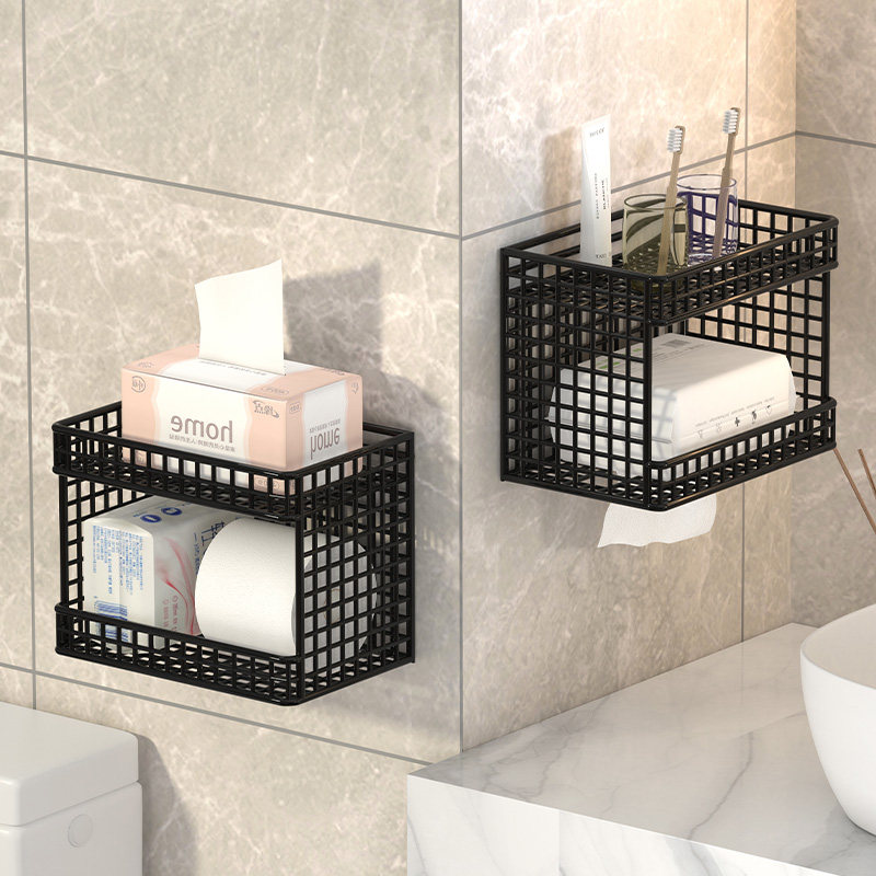 速发固用挂墙式卫生纸置物架湿所纸巾盒手纸架厕厕纸家定
